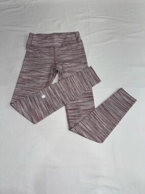 Athleta Girl Leggings Pink Space Dye Size 10 Stretch Athletic Pants EUC